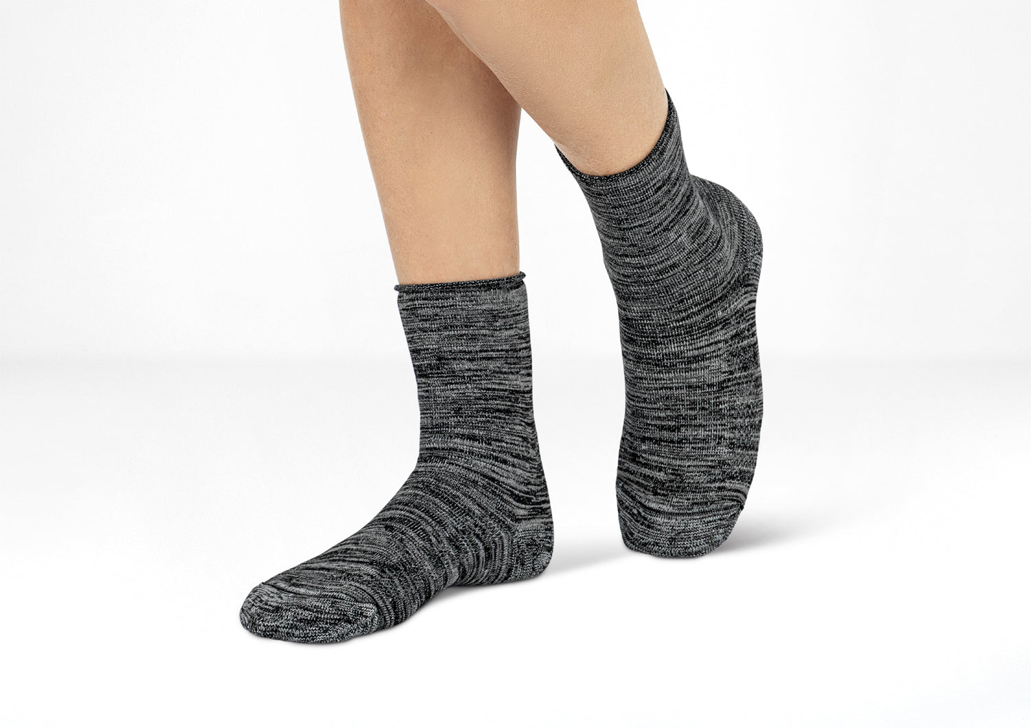 Alternative view of Extra Roomy Socks (Thick) - Black/Gray