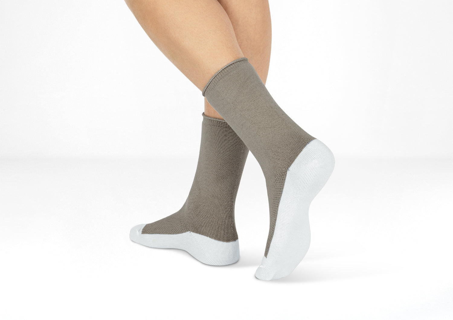 Alternative view of Extra Roomy Diabetic Socks (Thick) - Brown
