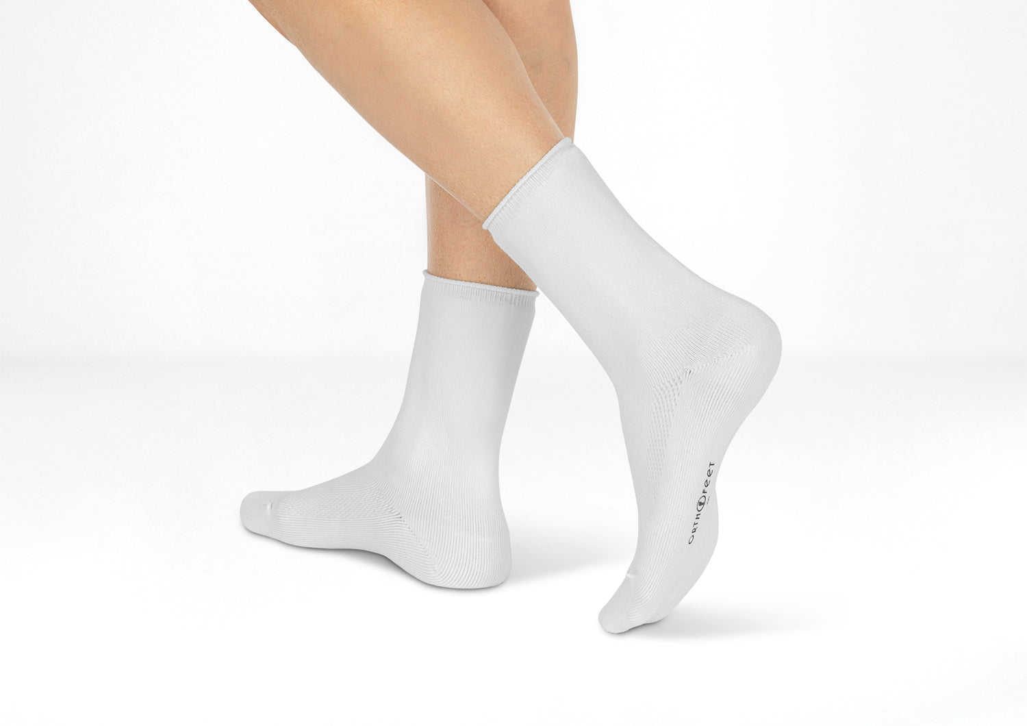 Alternative view of Extra Roomy Diabetic Socks (Thick) - White