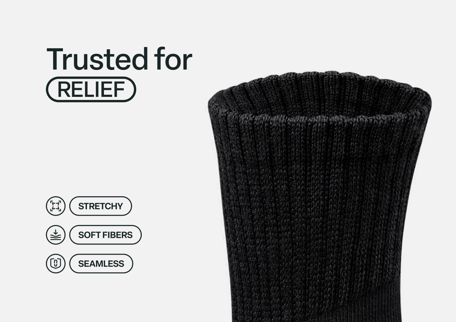 Bunion Relief. Padded Ankle Socks - Black - Image 5