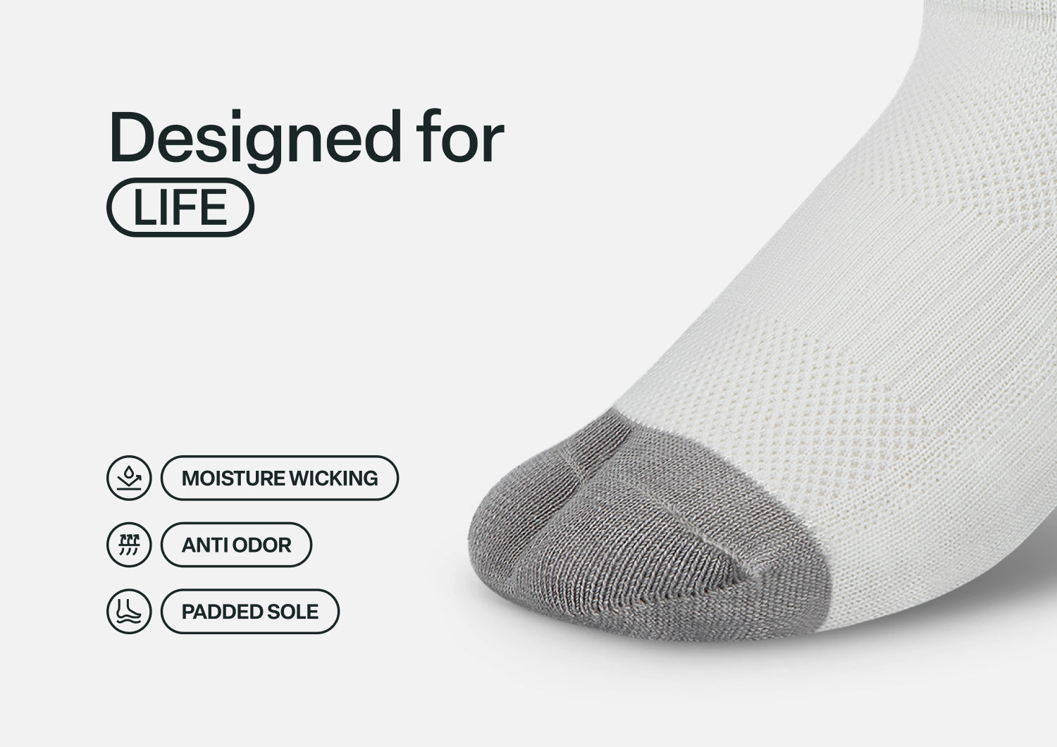 Bunion Relief. Padded Low Cut Socks - White - Image 6