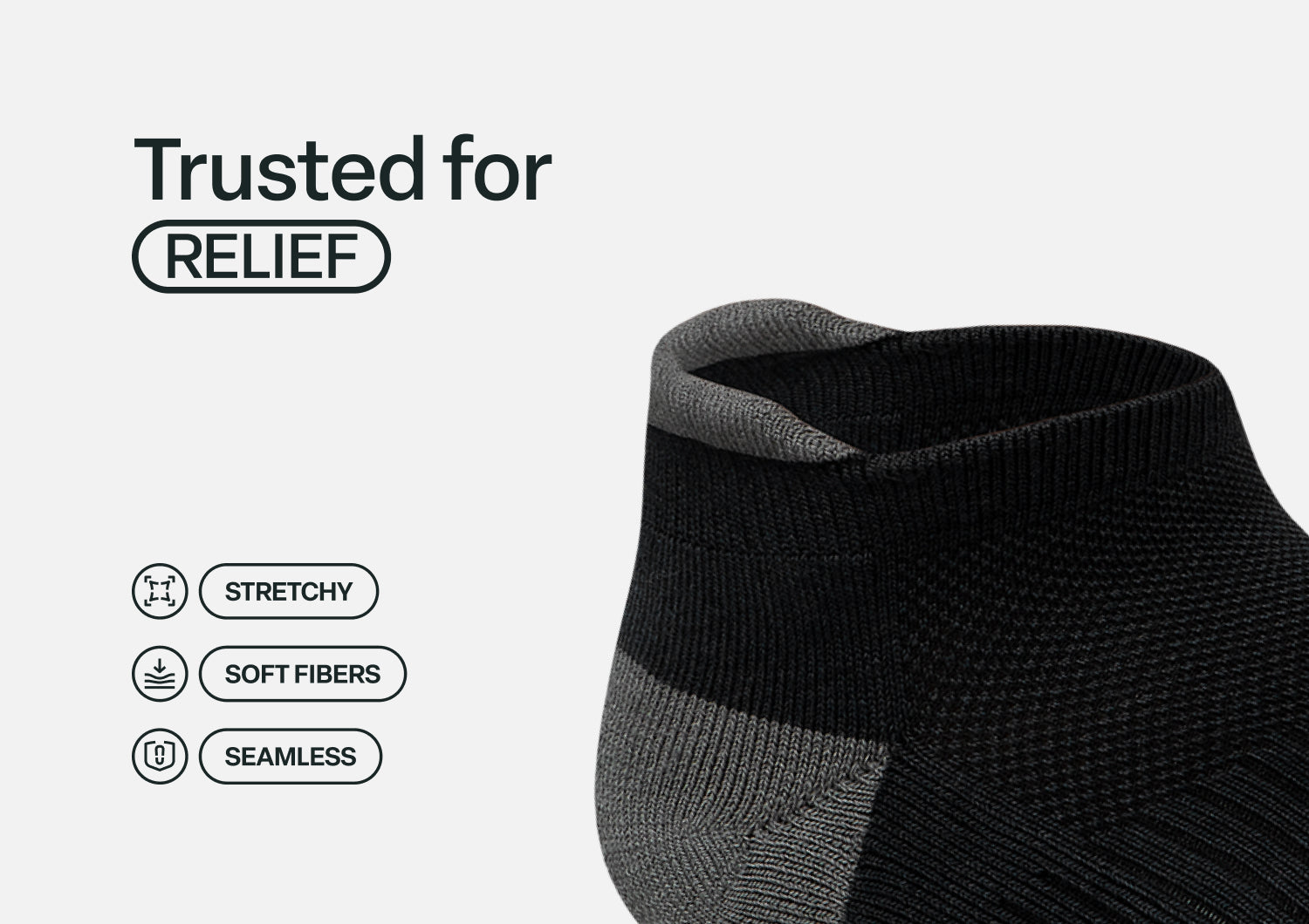Bunion Relief. Padded Low Cut Socks - Black - Image 5