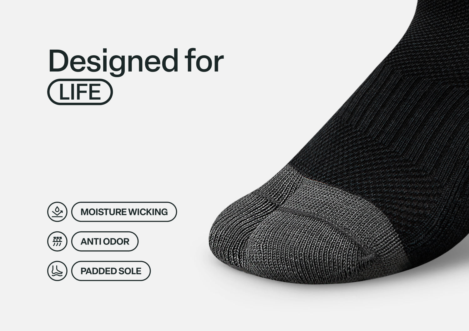 Bunion Relief. Padded Low Cut Socks - Black - Image 6