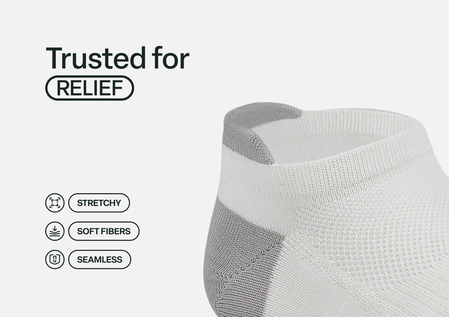 Bunion Relief. Padded Low Cut Socks - White - Image 5