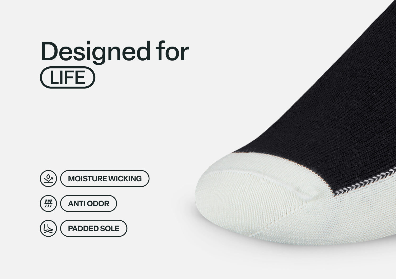 Casual/Dress Diabetic Socks - Black - Image 6