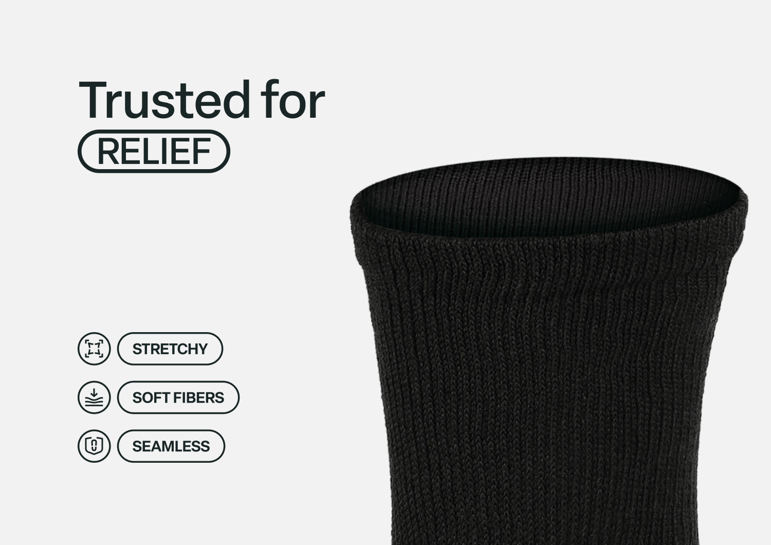 Extra Roomy Socks (Thick) - Charcoal - Image 5