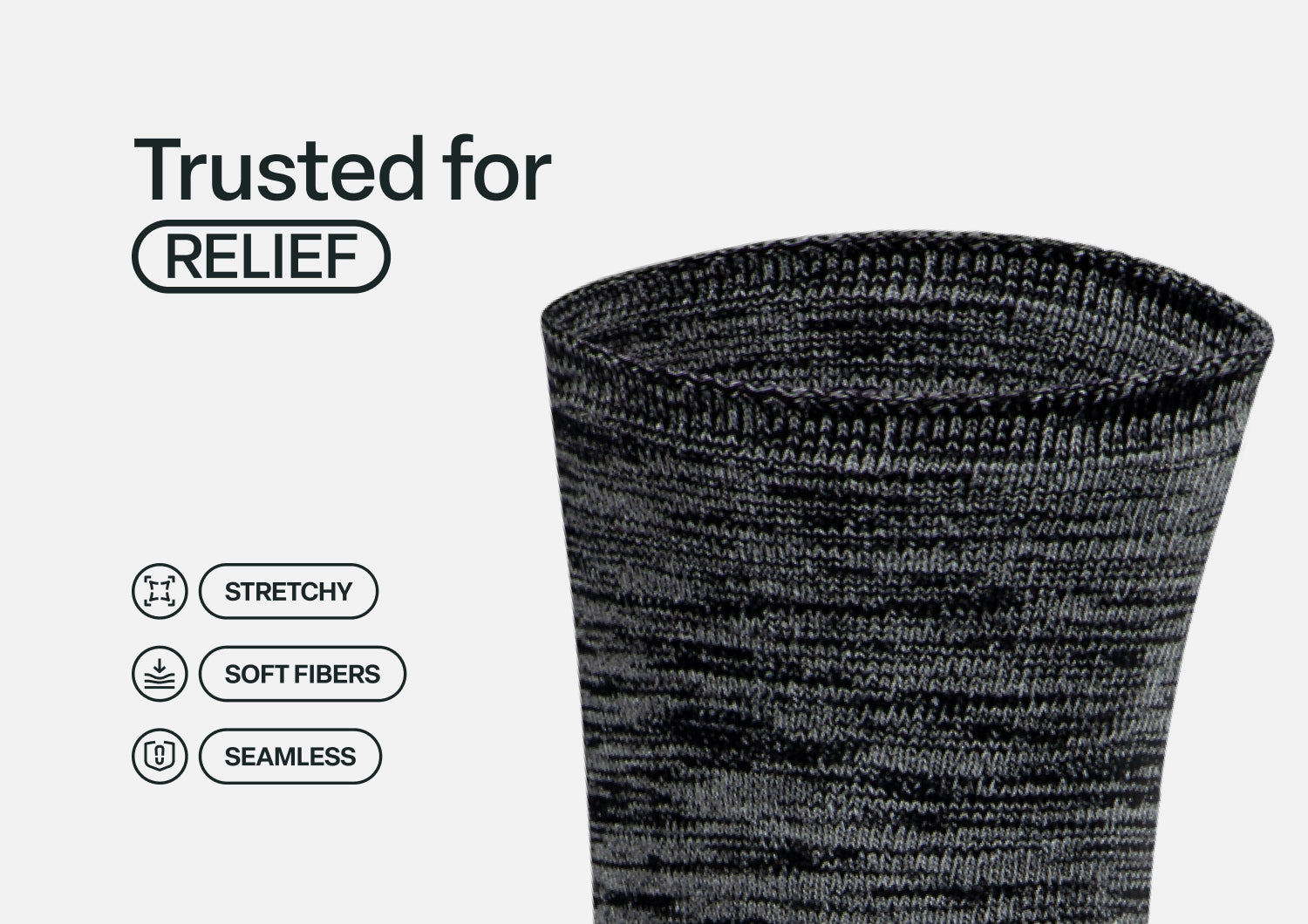 Extra Roomy Socks (Thick) - Black/Gray - Image 5