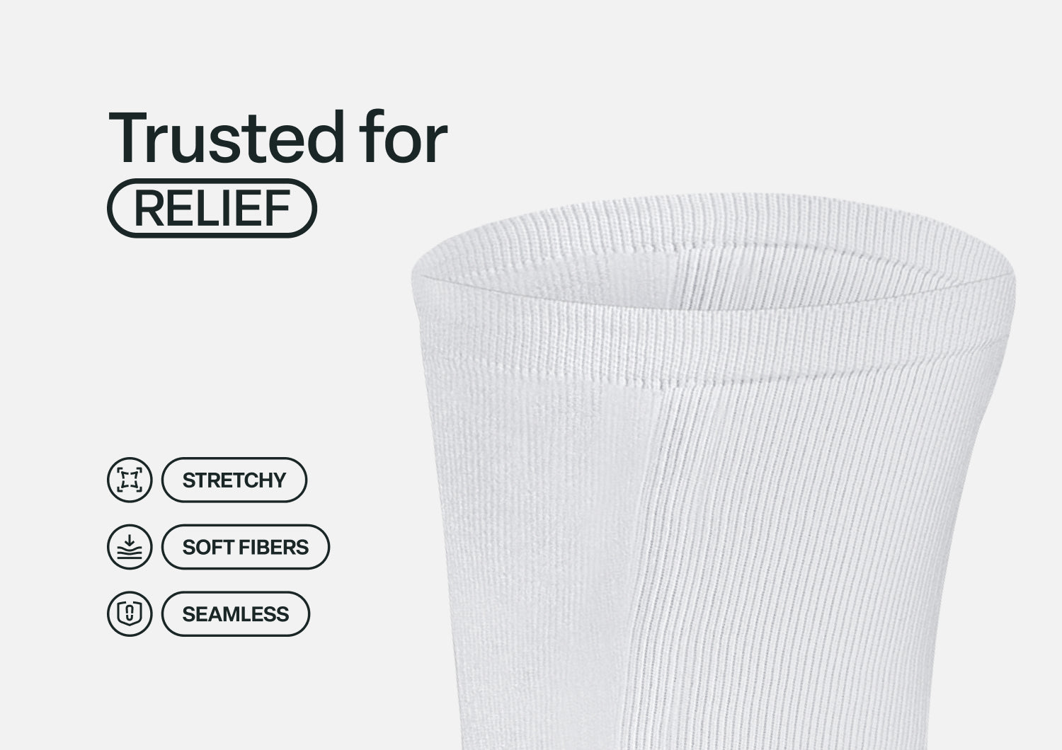 Extra Roomy Diabetic Socks (Thick) - White - Image 5