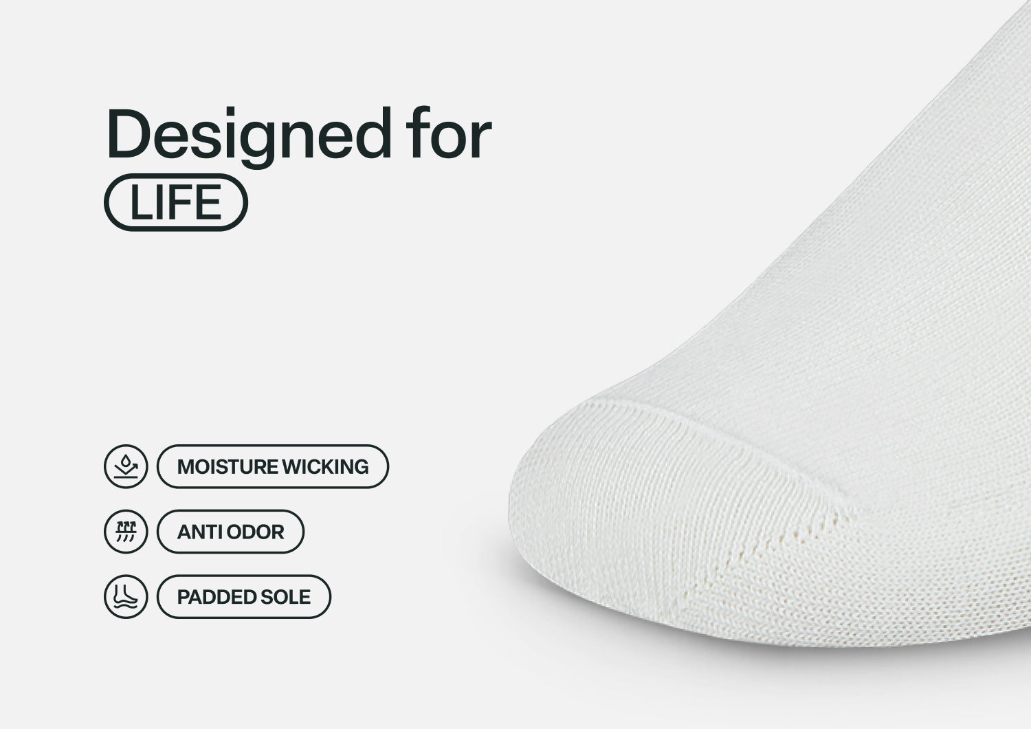 Extra Roomy Diabetic Socks (Thick) - White - Image 6