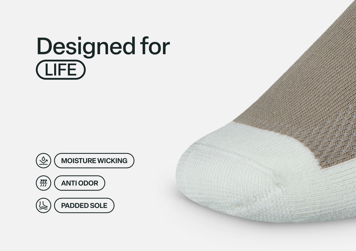 Padded Sole Diabetic Socks - Brown - Image 6