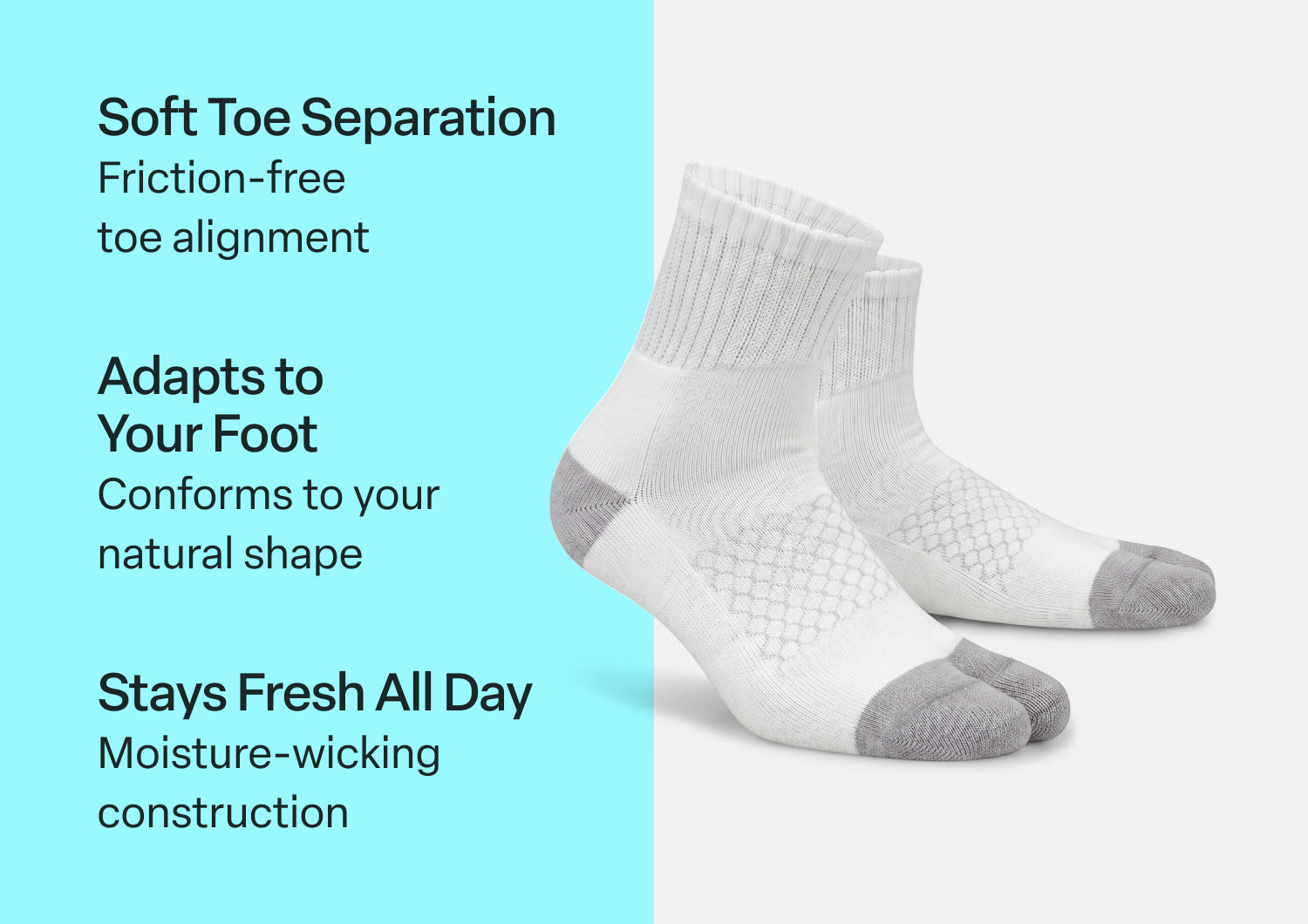 Bunion Relief. Padded Ankle Socks - White - Image 3