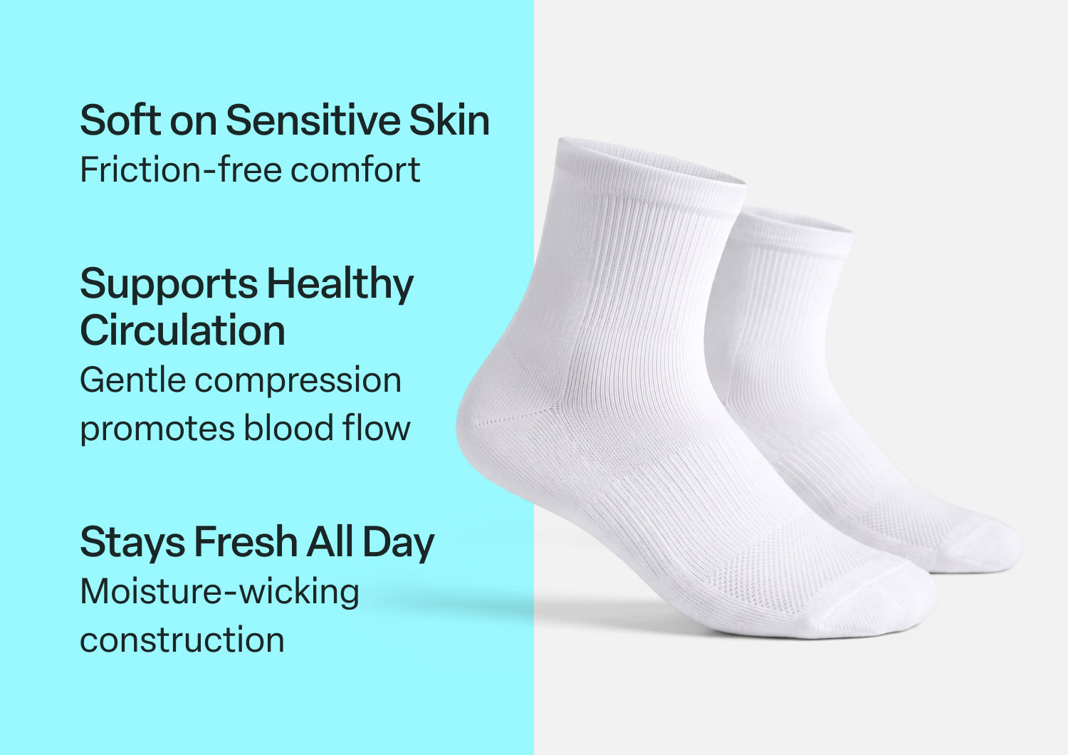 Compression Ankle Socks 15-20 mmHg - White - Image 3