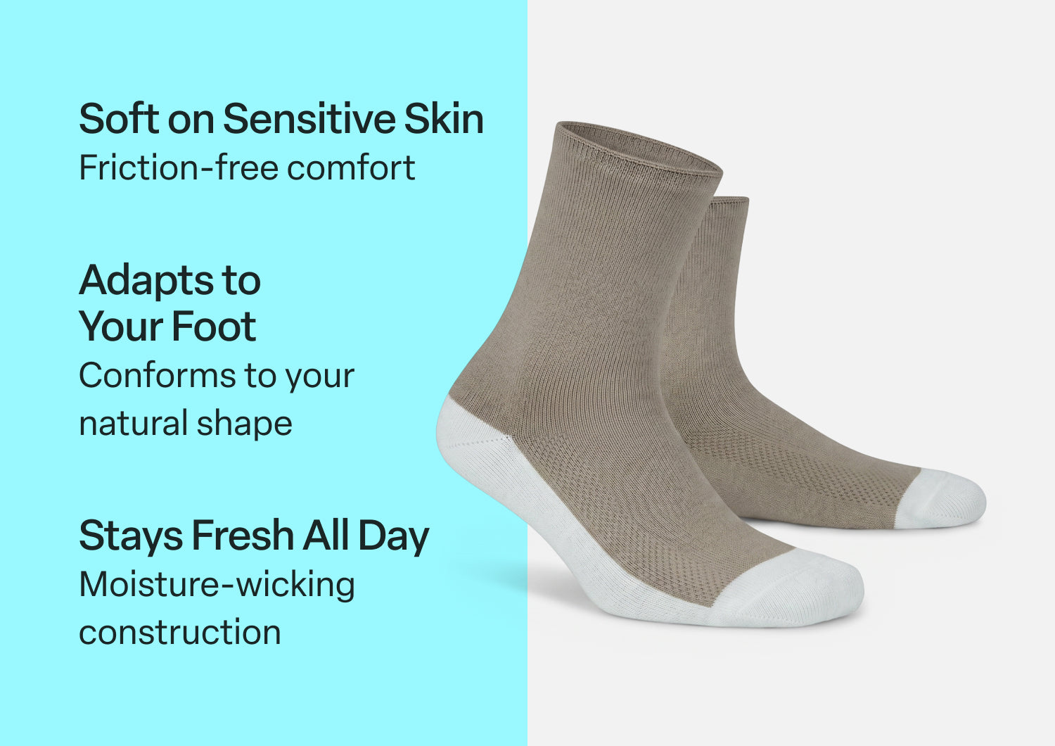 Casual/Dress Diabetic Socks - Brown - Image 3