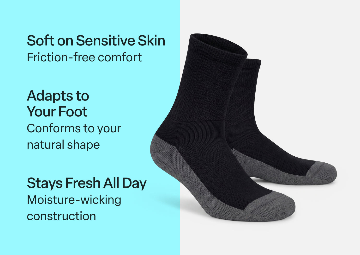 Padded Sole Socks - Charcoal - Image 3