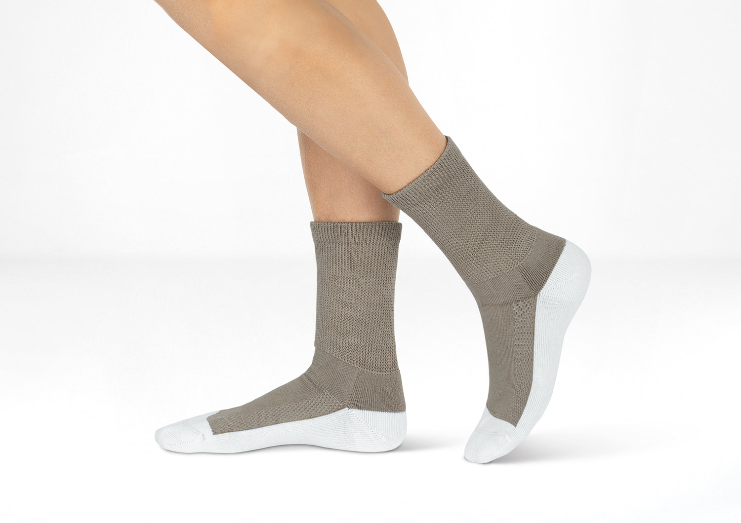 Alternative view of Padded Sole Diabetic Socks - Brown