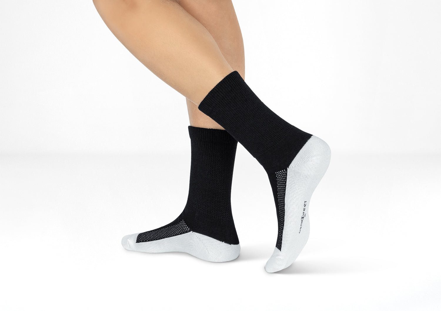Alternative view of Padded Sole Diabetic Socks - Black